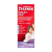 Tylenol Children's Cold and Flu Grape Flavor Acetaminophen Oral Suspension, 4 Ounce