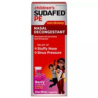 Sudafed Pe Children'S Nasal Decongestant Liquid, 2.5 Mg, Berry Flavor, 4 Ounce