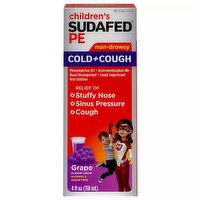 Sudafed Pe Children'S Cold & Cough Liquid, Grape Flavored, 4 Ounce