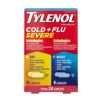 Tylenol Cold and Flu Severe Day & Night Caplets for Adults, 24 Each