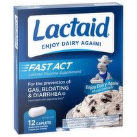 Lactaid Fast Act Caplets, 12 Each