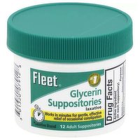 Fleet Glycerin Suppositories, Adult, 12 Each