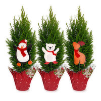 3" Euro Tree W/ Holiday Character Pick, 1 Each