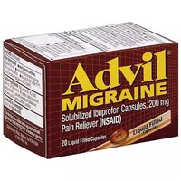 Advil Migraine Ibuprofen, Solubilized, 200 Mg, Liquid Filled Capsules, 20 Each