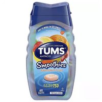 Tums Smoothies Chewable Antacid Tablets, Extra Strength 750, Assorted Fruit, 60 Each