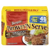 Banquet Brown 'N Serve Sausage Patties, 32 Ounce