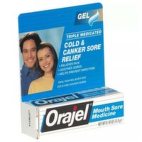 Orajel Pain Relief Gel, Mouth Sore, Triple Medicated, 0.18 Ounce