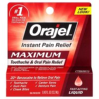 Orajel Pain Relief Liquid, Fast-Acting Severe Toothache & Gum Relief Plus, 0.45 Ounce