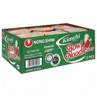 Nong Shim Bowl Noodle Soup, Kimchi Flavor, 12 Each