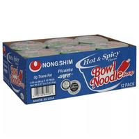 Nong Shim Bowl Noodle Soup, Hot & Spicy Picante Flavor (12 Count), 12 Each