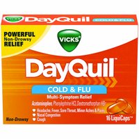 Vicks DayQuil Cold and Flu Medicine Liquicaps, 16 Each