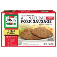 Jones Dairy Farm Golden Brown All Natural Pork Sausage Patties, Mild, 7 Ounce