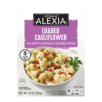 Alexia Gluten Free Loaded Cauliflower with White Cheddar & Uncured Bacon, 10 Ounce