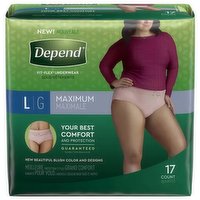 Depend Underwear Max Lg Wmn, 17 Each