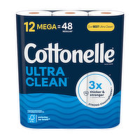 Cottonelle Ultra Clean 12 Mega Rolls, 12 Each