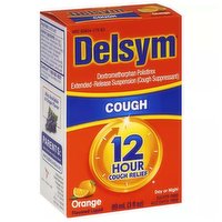 Delsym Cough Suppressant Liquid, 12 Hour Cough Relief, Orange Flavored, 3 Ounce
