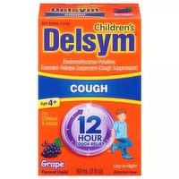 Delsym Cough Suppressant Liquid, Grape Flavored, 3 Ounce