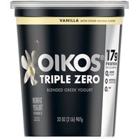 Oikos Triple Zero Vanilla Greek Yogurt, 32 Ounce