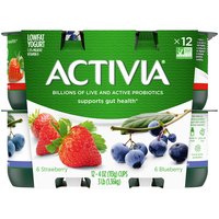 Activia Probiotic Yogurt, Strawberry & Blueberry, 48 Ounce