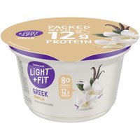 Dannon Light + Fit Nonfat Gluten-Free Vanilla Greek Yogurt, 5.3 Ounce