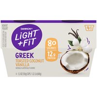 Dannon Light + Fit Greek Yogurt, Coconut Vanilla, 21.2 Ounce