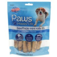 Paws Rawhide Mini Rolls Chicken Flavor, 12 Each