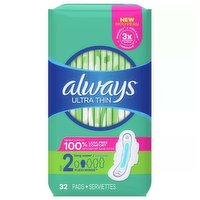 Always Ultra Thin Pads, Flexi-Wings, Long/Super, 32 Each