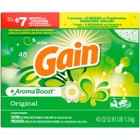 Gain Powder Laundry Detergent, Original, 40 loads, 45 Ounce