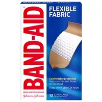 Band-Aid Flexible Fabric Adhesive Bandages, Extra Large, 1 Size, 10 Each