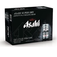 Asahi Super Dry, Cans (Pack of 12), 144 Ounce