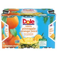 Dole 100% Pineapple Orange Juice, Cans (Pack of 6) , 36 Ounce