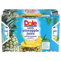 Dole 100% Pineapple Juice, Cans (Pack of 6), 36 Ounce