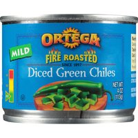 Ortega Fire Roasted Mild Diced Green Chiles, 4 Ounce