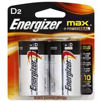 Energizer Batteries, D, E95BP, 2 Each