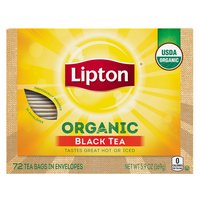 Lipton Organic Black Tea Bags, 5.7 Ounce