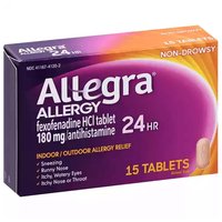 Allegra Allergy Relief Tablets, Non-Drowsy, 24 hours, 15 Each