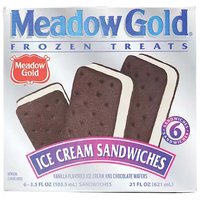 Meadow Gold Vanilla Ice Cream Sandwiches, 6 Each