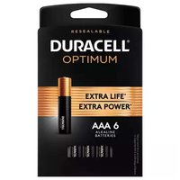 Duracell Optimum Alkaline Batteries, AAA, 6 Each