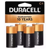 Duracell Coppertop Alkaline Battery, C, 4 Each