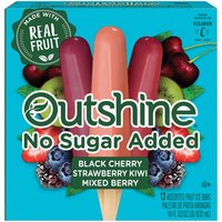 Outshine Frozen Strawberry Kiwi & Mixed Berry Fruit Bars, No Sugar Added, 12 Each