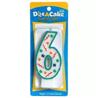 Dec A Cake Numeral Candle 6, 0.75 Ounce