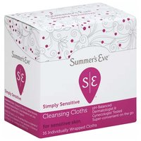 Summers Eve Cloth Sensitive Skin 16'S, 16 Each