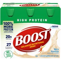 Boost Nutritional Drink, Complete, High Protein, Very Vanilla, 48 Ounce