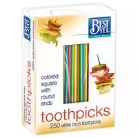 Best Yet Toothpicks, Color, Round, 250 Each