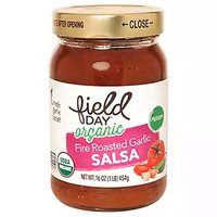 Field Day Organic Salsa, Fire Roasted Garlic, Medium, 16 Ounce