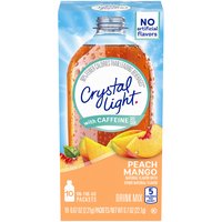 Crystal Light Powdered Drink Mix with Caffeine, Peach Mango, 10 Each