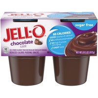 Jell-O Sugar Free Chocolate Pudding Cups (Pack of 4), 14.5 Ounce