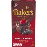 Baker's Premium Baking Chocolate Bar, Semi-Sweet 56% Cacao, 4 Ounce