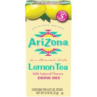 Arizona Iced Tea Powdered Drink Mix,  Lemon, 10 Each