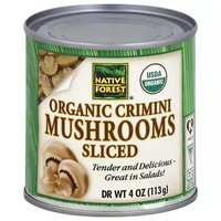 Native Forest Organic Crimini Mushrooms, Sliced, 4 Ounce